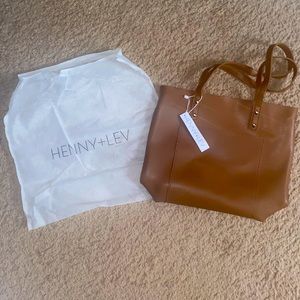 Brand new 2-1 Henny+Lev Vegan brown leather tote!
